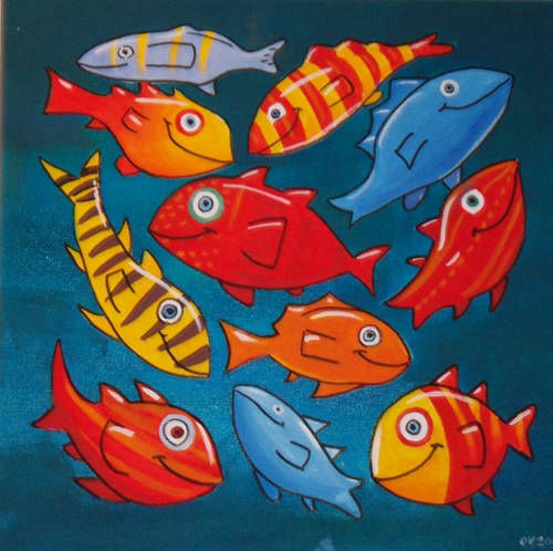 Fish Art 2010 Acryl auf Leinwand